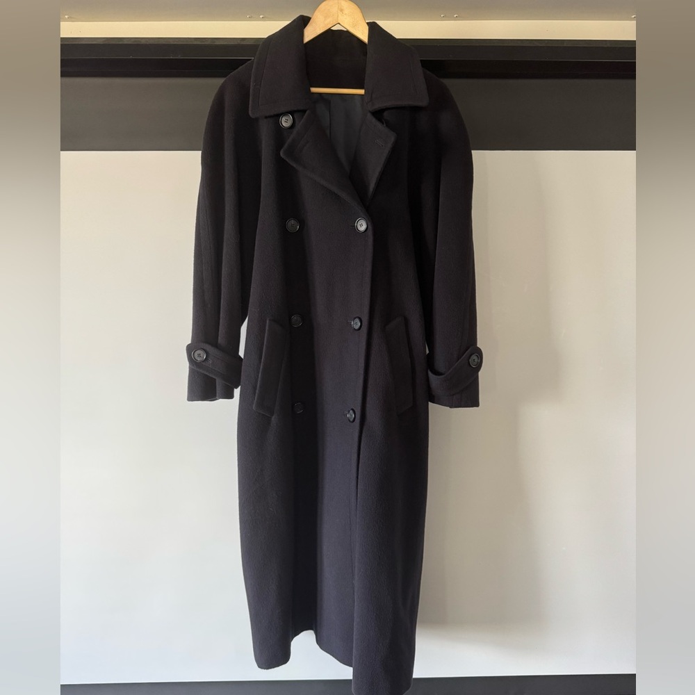 Black Double-Breasted Long Coat